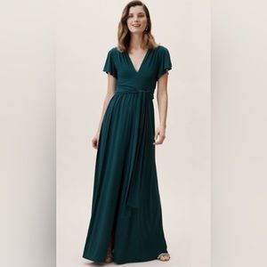 Anthropologie BHLDN “Mendoza” Semi-Formal Dress in Dark Emerald Green, Size 10